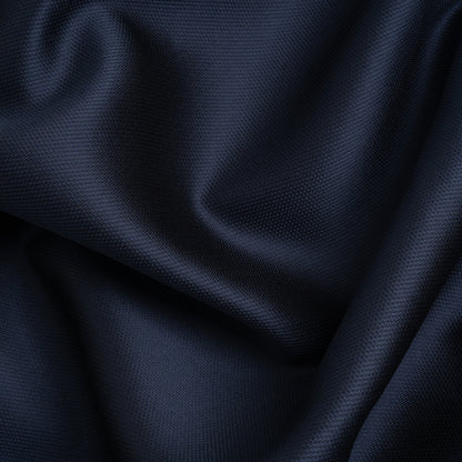 Polyester and Silk Mikado Pique Made in Italy - Navy - Premium Collection