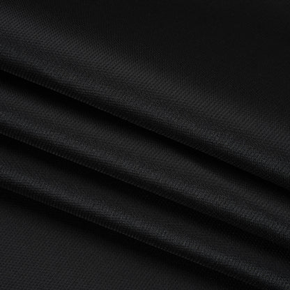 Polyester and Silk Mikado Pique Made in Italy - Black - Premium Collection
