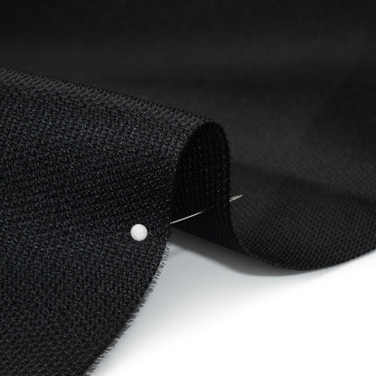 Polyester and Silk Mikado Pique Made in Italy - Black - Premium Collection