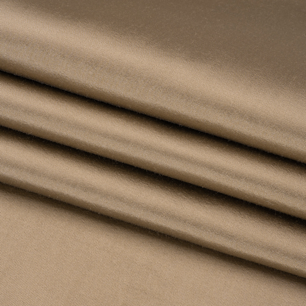 Silk Wool Twill - Taupe Cobblestone - Premium Collection Folded
