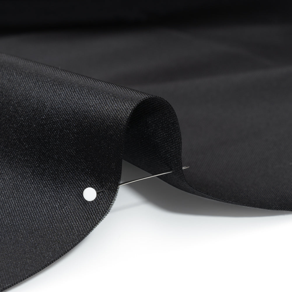 Silk Wool Twill - Jet Black - Premium Collection