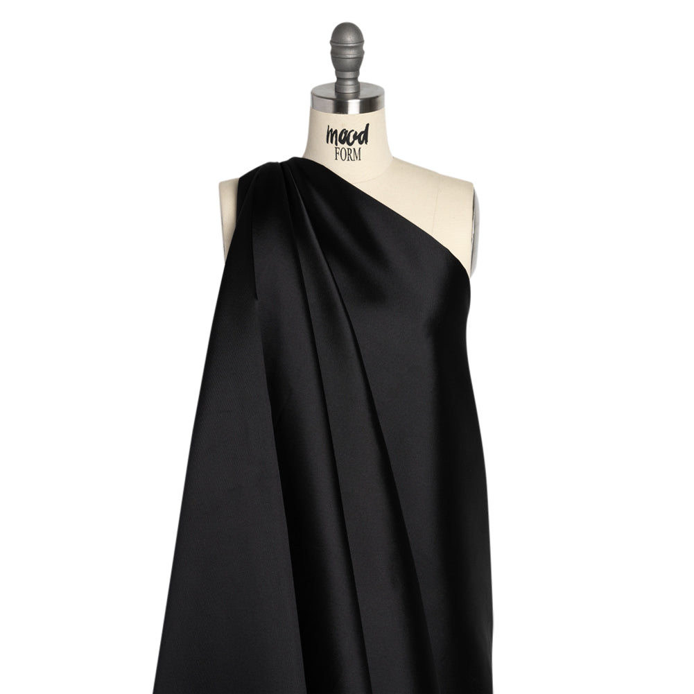 Silk Wool Twill - Jet Black - Premium Collection