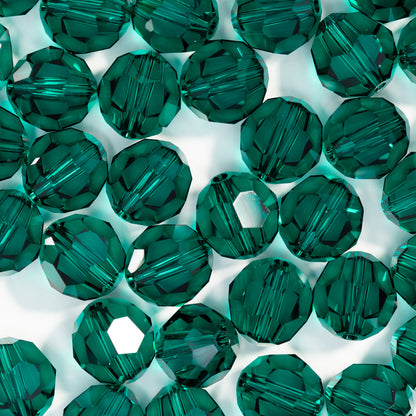 Emerald Classic Round Swarovski Rhinestone Beads Folded
