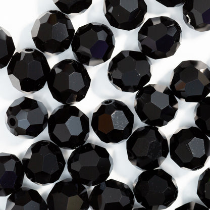 Jet Classic Round Swarovski Rhinestone Beads Folded