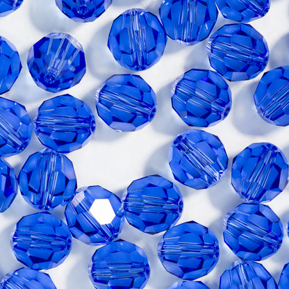 Sapphire Classic Round Swarovski Rhinestone Beads Folded