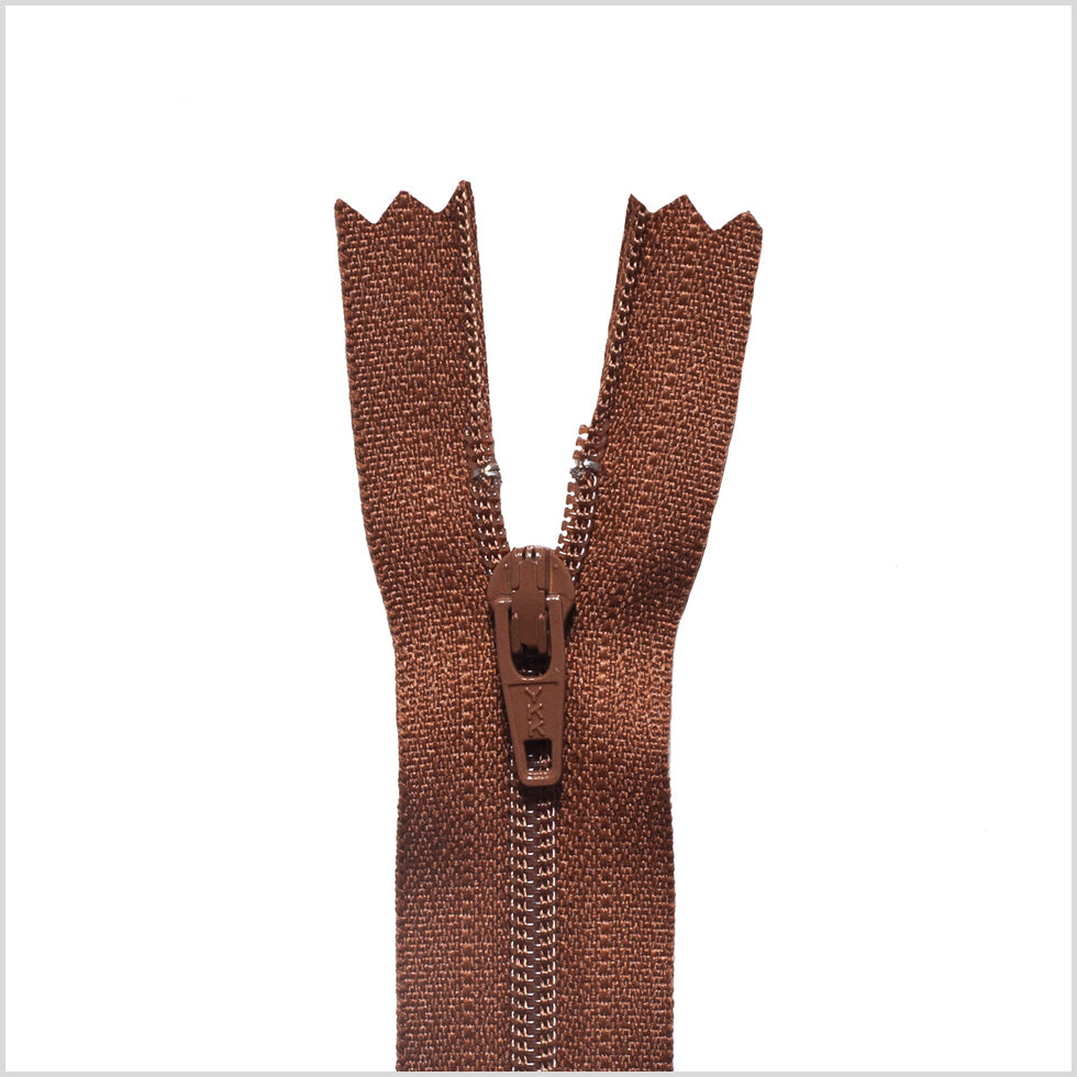 Regular Zipper 9" by YKK - 859 Red Brown