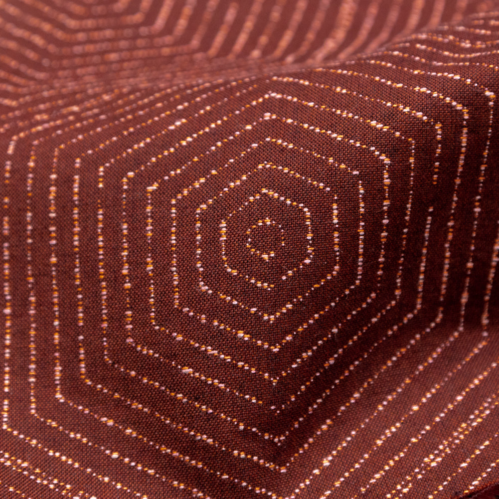 Sunbrella Enrich Ruby Geometric Upholstery Woven Detail