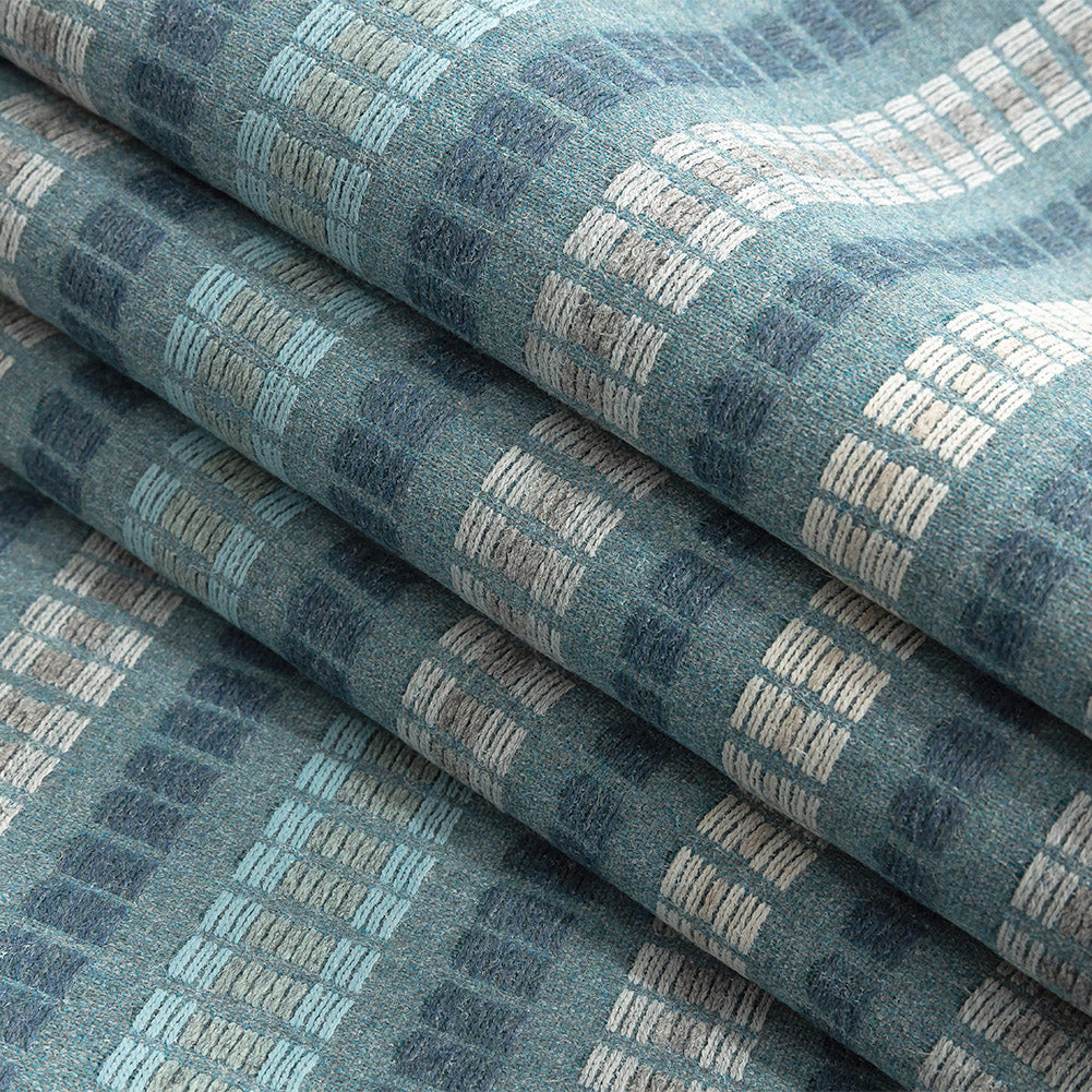 Esti Upholstery Woven by Sunbrella - Lagoon Broken Stripes Folded