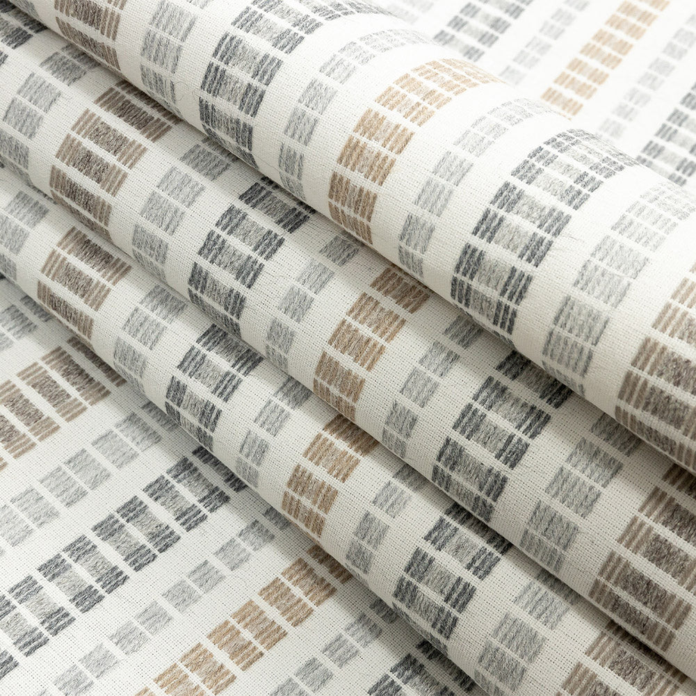 Esti Upholstery Woven by Sunbrella - Limestone Broken Stripes Folded