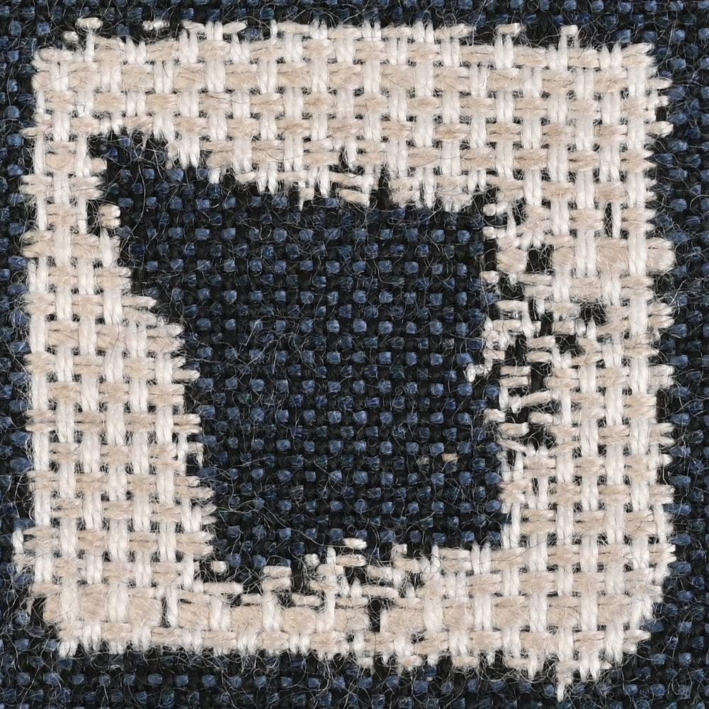 Kindle Jacquard by Sunbrella - Indigo Organic Squares Detail