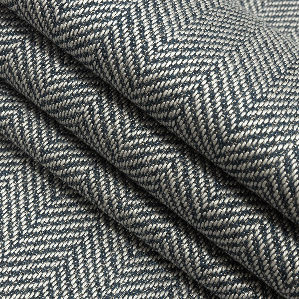 Fusion Posh Herringbone Woven by Sunbrella - Sapphire Folded