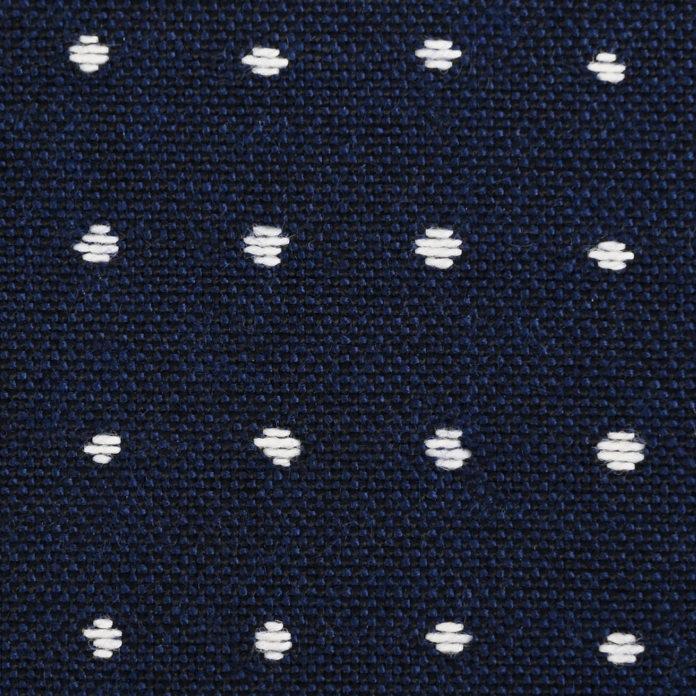 Lure Upholstery Woven by Sunbrella - Nautical Blue Polka Dots Detail