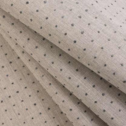 Lure Upholstery Woven by Sunbrella - Pebble Beige Polka Dots Folded