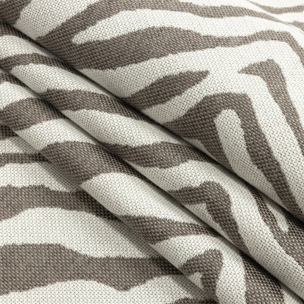 Nambia Upholstery Jacquard by Sunbrella - Gray Zebra Stripes Folded