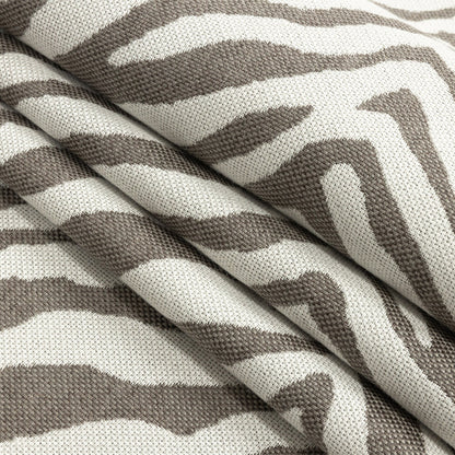 Nambia Upholstery Jacquard by Sunbrella - Gray Zebra Stripes Folded