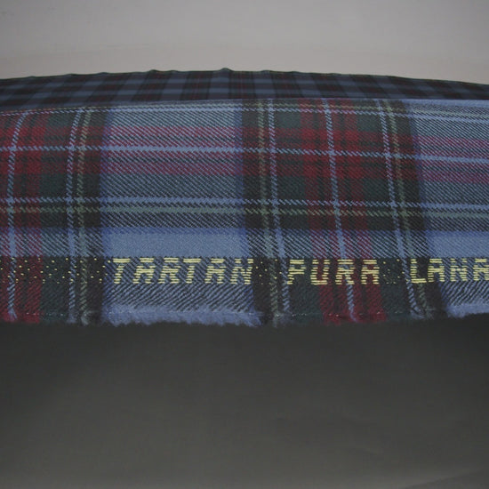 Virgin Wool Twill Made in Italy - Blue and Dark Red Plaid - Image 6 of 6