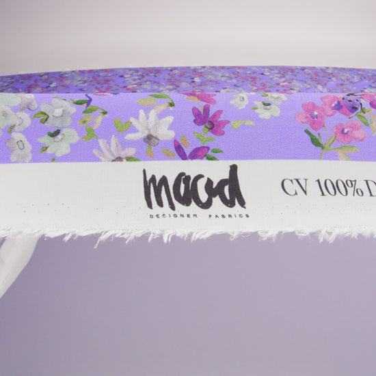 Sustainable Viscose Woven Print - Lavender Butterflies and Flowers - Mood Exclusive Mariposa Oasis - Image 5 of 5