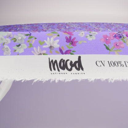 Sustainable Viscose Woven Print - Lavender Butterflies and Flowers - Mood Exclusive Mariposa Oasis