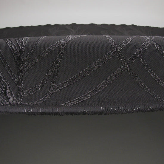 Metallic Black Feathers Luxury Brocade