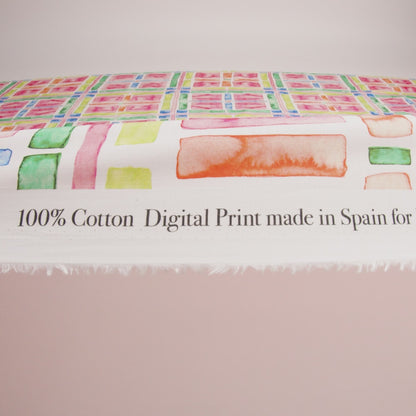 Cotton Voile - Rainbow Watercolor Plaid - Jujube Jubilee Print - Mood Exclusive Sugar Collection