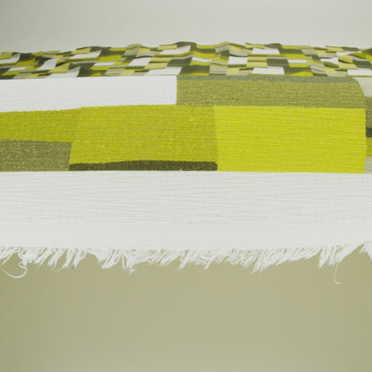 Crinkled Cotton Gauzy Woven - Golden Olive, Light Yellow and Dark Olive Green Blocks - Mood Exclusive Geode Geometry Print
