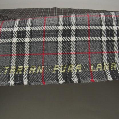 Virgin Wool Twill Made in Italy - Gray, Black and Red Classic Plaid