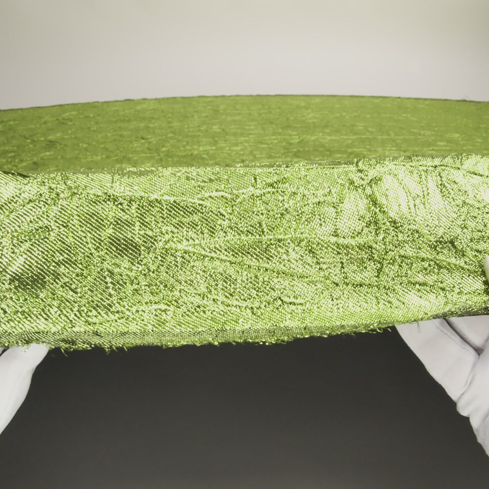 Astrolabe Metallic Lime Green Crinkled Luxury Brocade with Black Backing - Image 6 of 7