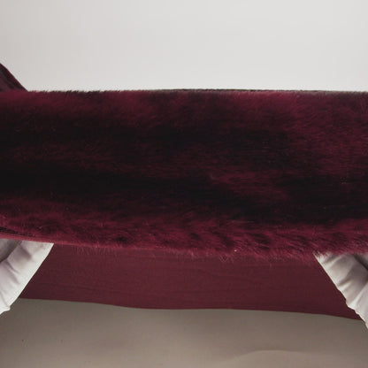 Medium Pile Recycled Polyester Faux Fur by Max Alexander - Burgundy and Black Abstract