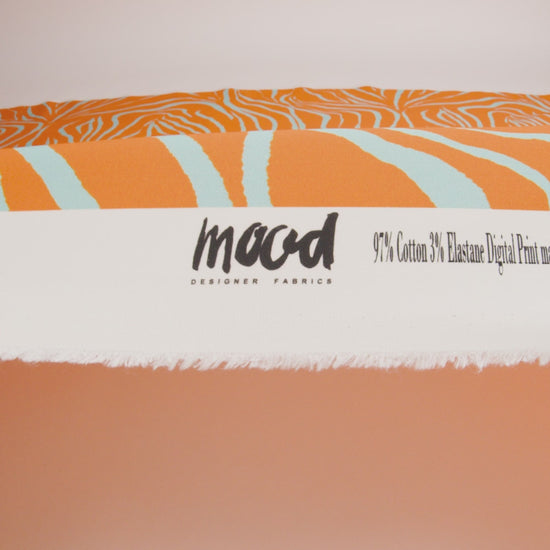 Mood Exclusive Orange Funky Feline Stretch Brushed Cotton Twill - Image 6 of 6