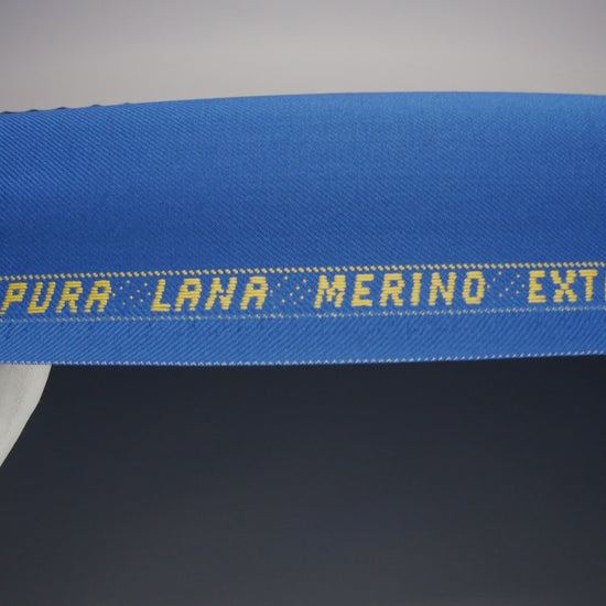 Virgin Merino Wool Twill Suiting Made in Italy - Cobalt Blue