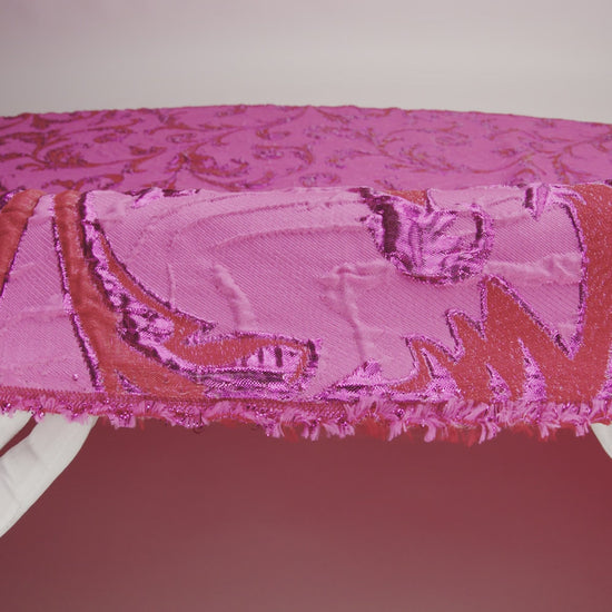 Metallic Magenta, Red and Hot Pink Scrolls Luxury Brocade - Image 5 of 5