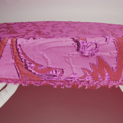 Metallic Magenta, Red and Hot Pink Scrolls Luxury Brocade