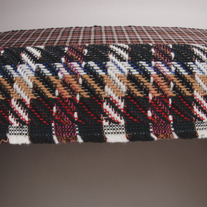 Polyester and Wool Blend Twill Tweed - Black, Yellow and Blue Plaid