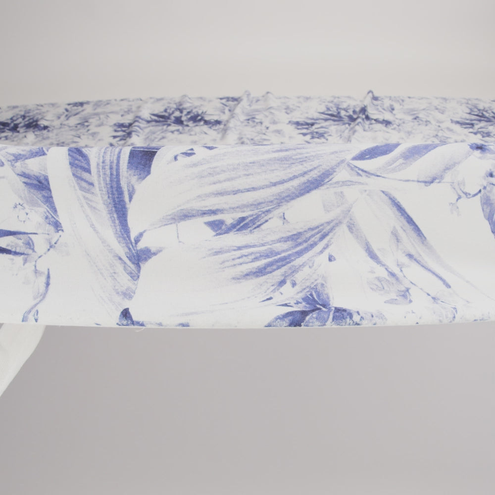Organic Viscose Batiste - Estate Blue and White Tropical Oasis - Loreto Collection - Image 5 of 6