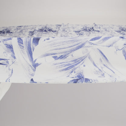 Organic Viscose Batiste - Estate Blue and White Tropical Oasis - Loreto Collection