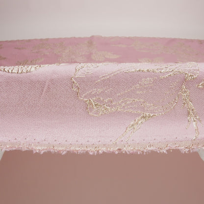 Metallic Gold and Pink Floral Luxury Brocade