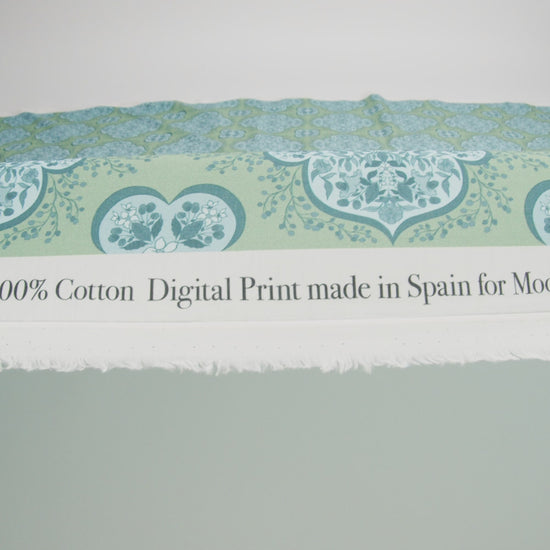 Cotton Voile Print - Green and Blue Floral Tiles - Mood Exclusive Rosalind and Celia - Image 6 of 6