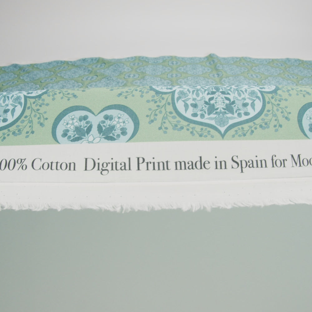 Cotton Voile Print - Green and Blue Floral Tiles - Mood Exclusive Rosalind and Celia - Image 6 of 6
