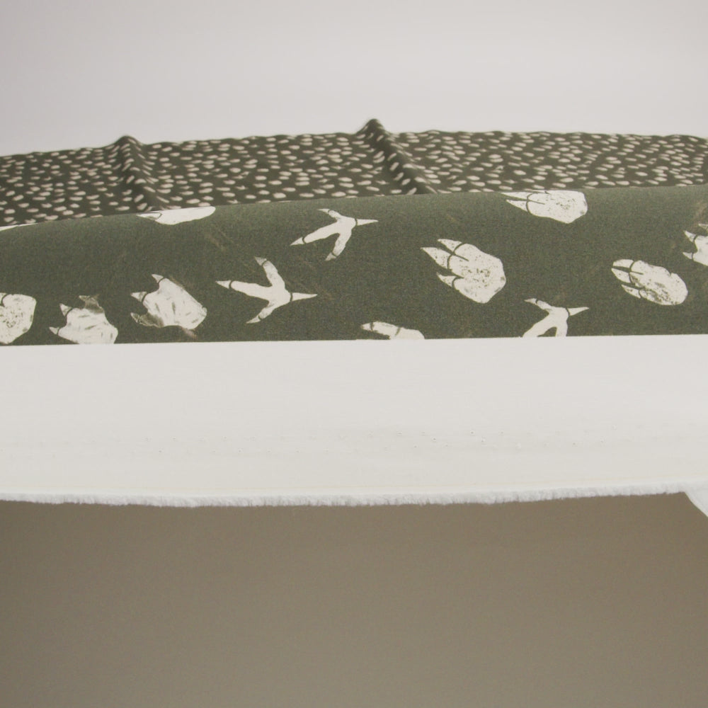 Stretch Cotton Poplin Print - Dark Olive Dinosaur Footprints - Mood Exclusive Jurassic Jubilee - Image 6 of 6