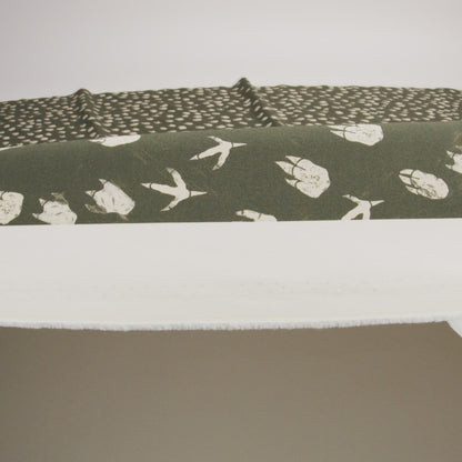 Stretch Cotton Poplin Print - Dark Olive Dinosaur Footprints - Mood Exclusive Jurassic Jubilee
