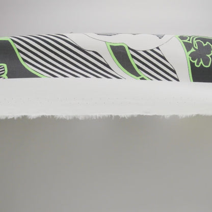 Cotton Poplin - Green Striped Flowers - Fleurs en Vert Print - Mood Exclusive Avenable Collection
