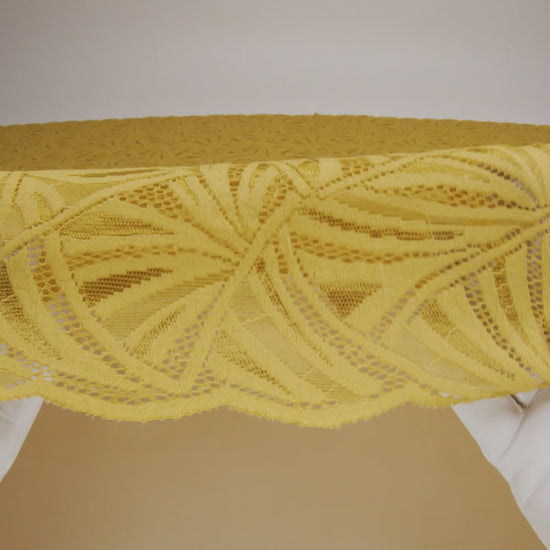 Stretch Raschel Lace with Finished Edges - Rich Gold Flying Fans - Image 6 of 6
