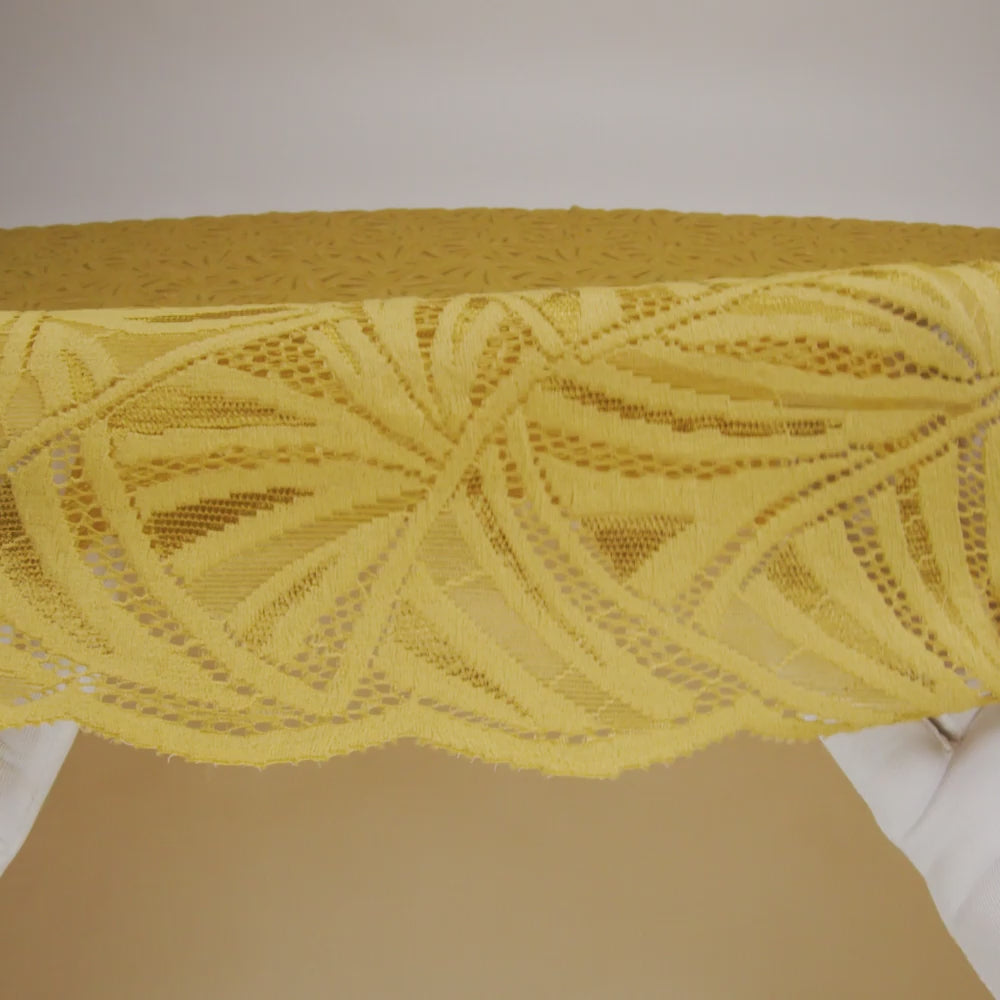Stretch Raschel Lace with Finished Edges - Rich Gold Flying Fans - Image 6 of 6