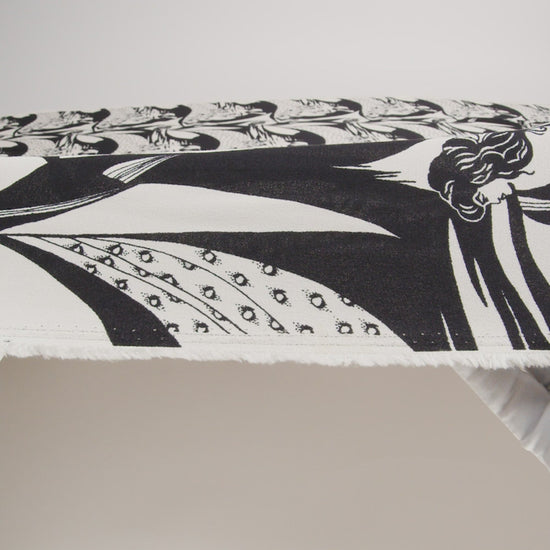 Sustainable Viscose Crepe Print - Black and White Greek Goddess Illustration - Designer Deadstock - Image 6 of 6