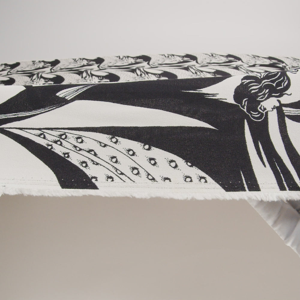 Sustainable Viscose Crepe Print - Black and White Greek Goddess Illustration - Designer Deadstock - Image 6 of 6