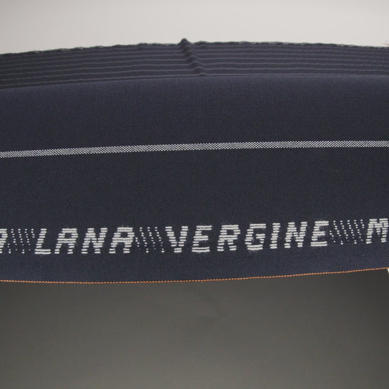 Virgin Wool Blend Suiting Made in Italy - Navy Blue and White Chalk Stripes