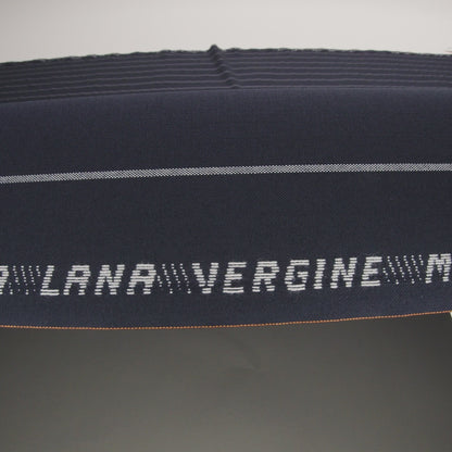 Virgin Wool Blend Suiting Made in Italy - Navy Blue and White Chalk Stripes