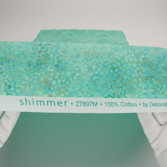 Metallic Printed Quilting Cotton by Northcott - Lagoon Pebbles - Shimmer Collection