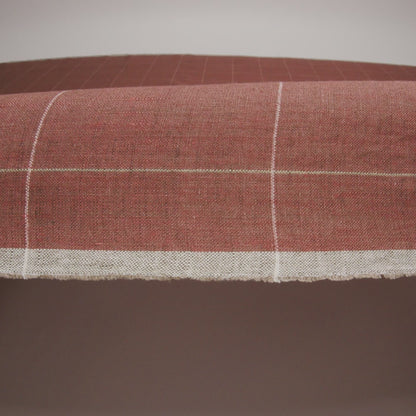 Lightweight Linen Woven - Brown, White and Sage Green Windowpane Check