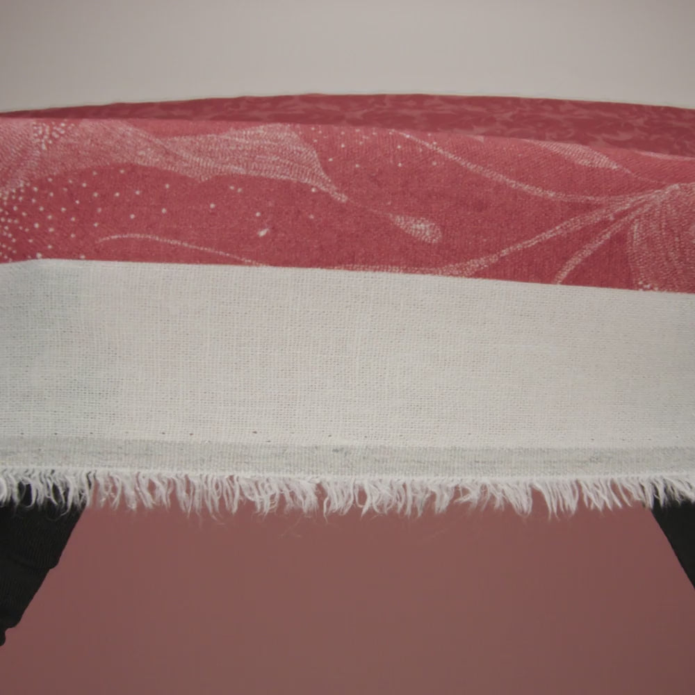 Linen and Rayon Woven - Soft Red and White Fanciful Leaves - Mood Exclusive Maple Moondust Print - Image 6 of 6